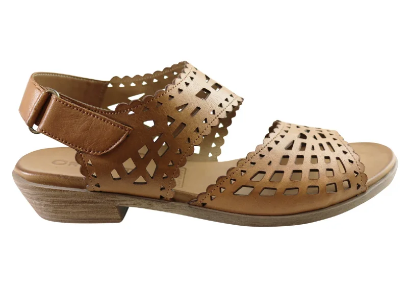 Holiday Glam Orizonte Kelvy Womens European Comfortable Leather Low Heel Sandals