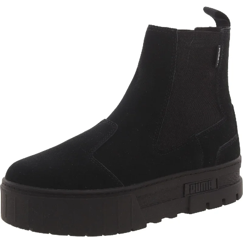 Chic Trend Collection Puma Womens Faux Leather Pull On Chelsea Boots