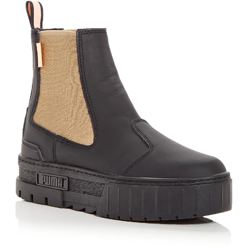 Versatile Shoes Promotion Puma Womens MAYZE Faux Leather Pull On Ankle Boots
