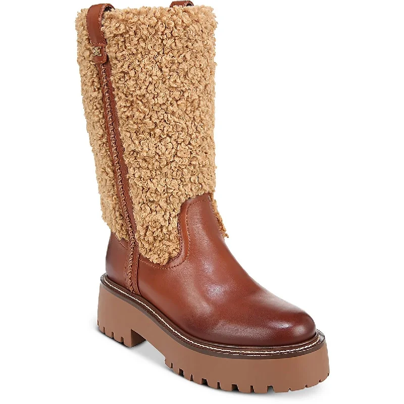 Limited-Time Offer Sam Edelman Womens Elfie Leather Platform Mid-Calf Boots