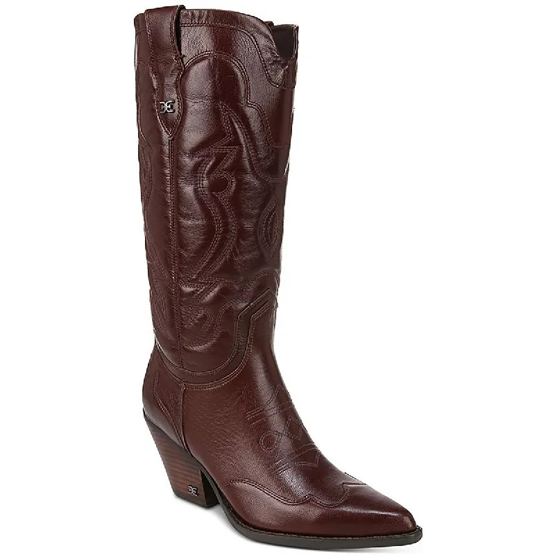 Crazy Price Slashing Sam Edelman Womens James Leather Pointed Toe Cowboy, Western Boots