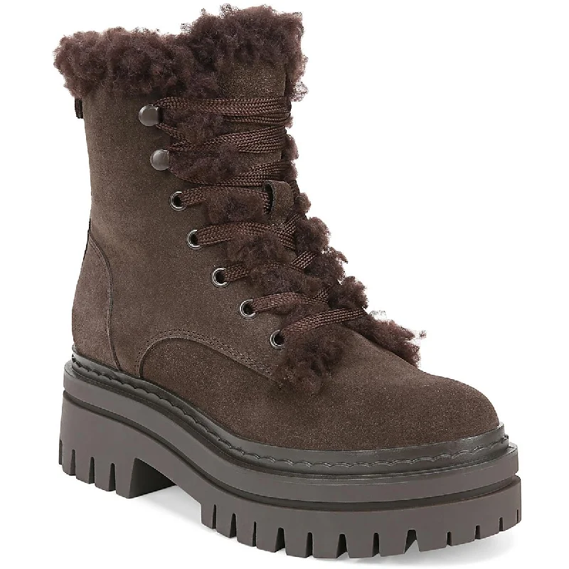 Stylish Looks Sam Edelman Womens Kyler Lace-Up Zipper Shearling Boots