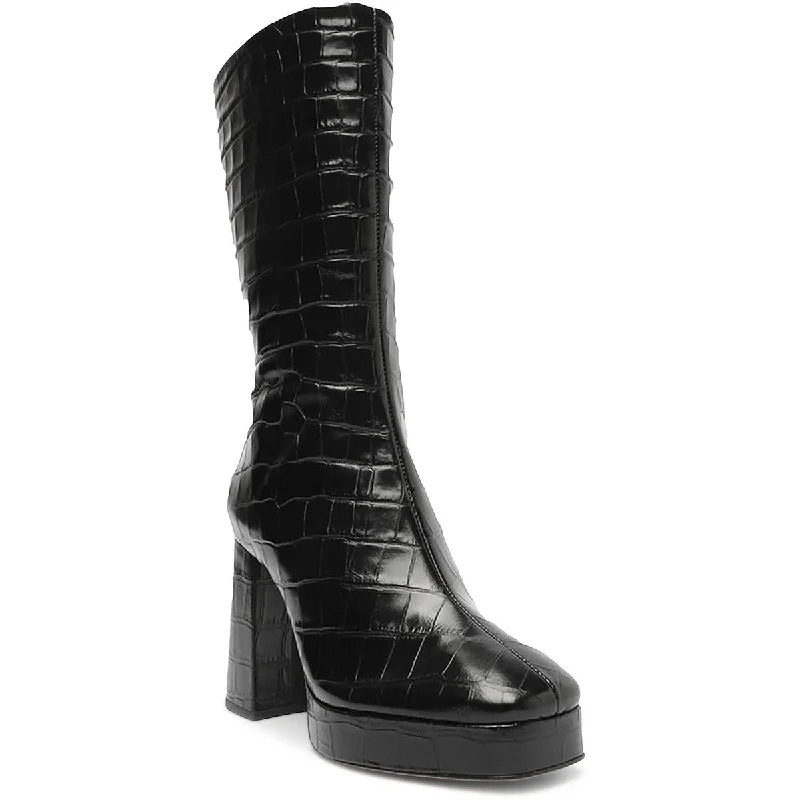 Seasonal Sale Schutz Womens BOTA SALTO ALTO Leather Croc Thigh-High Boots