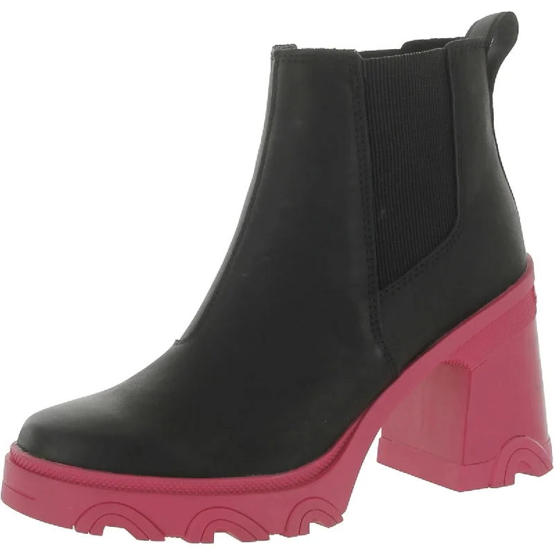 Gift Ideas Sorel Womens Brex Leather Block Heel Chelsea Boots