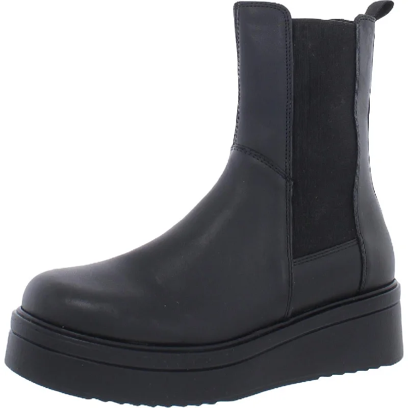 Chic Trend Collection Steve Madden Womens Clarisa Leather Round Toe Chelsea Boots