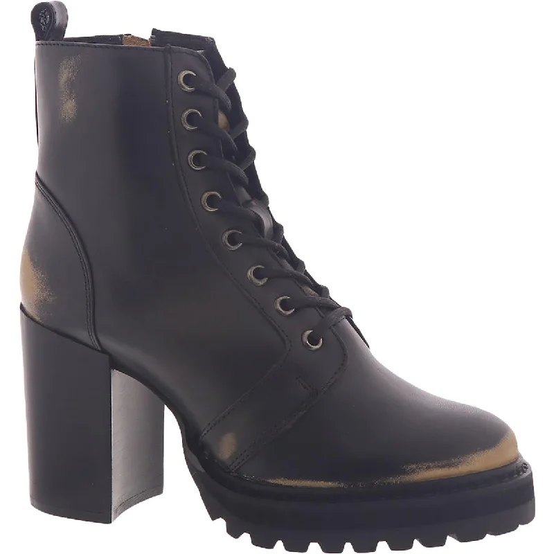 Discount Extravaganza Steve Madden Womens Rivet Leather Lace-Up Combat Boots