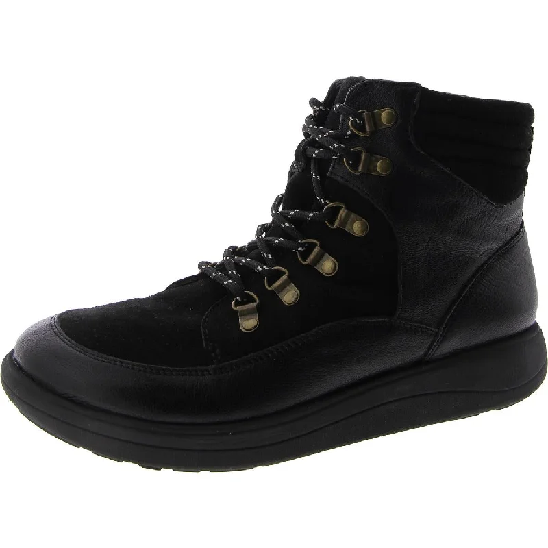 Casual Chic Strive Womens Got Swold Mixed Media Lace-Up Ankle Boots