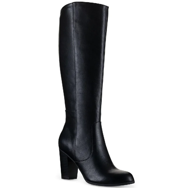 Seasonal Clearance Style & Co. Womens Addyyp  Faux Leather Wide Calf Knee-High Boots