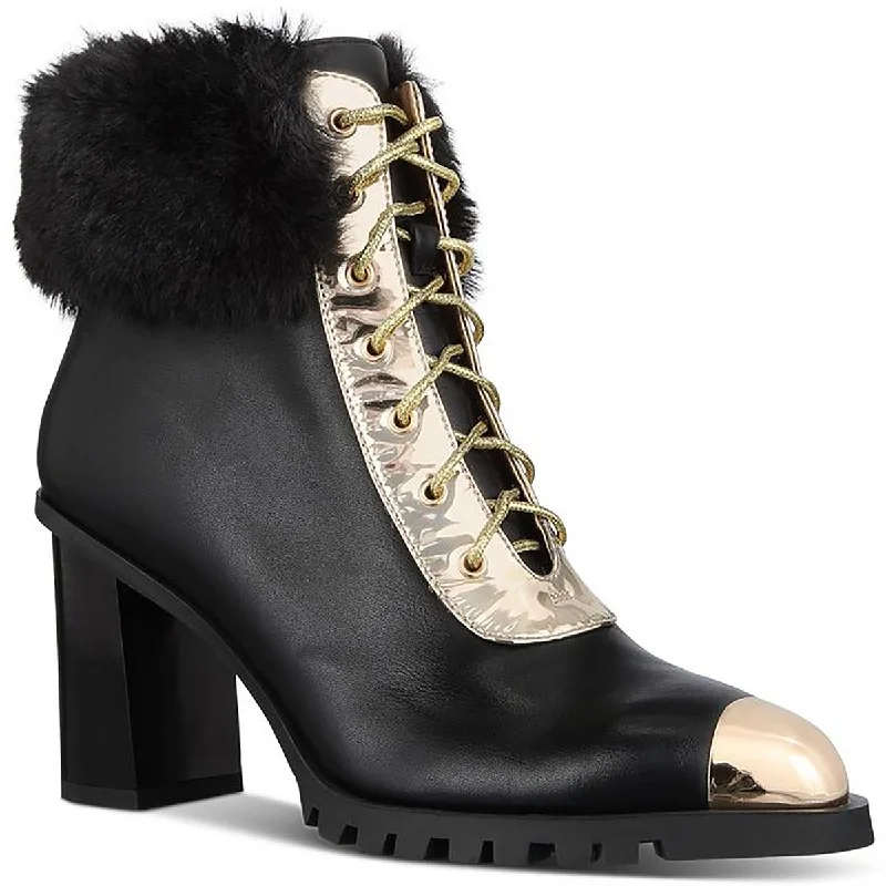 Season Sale Things II Come Womens Maliyana Faux Leather Block Heel Ankle Boots