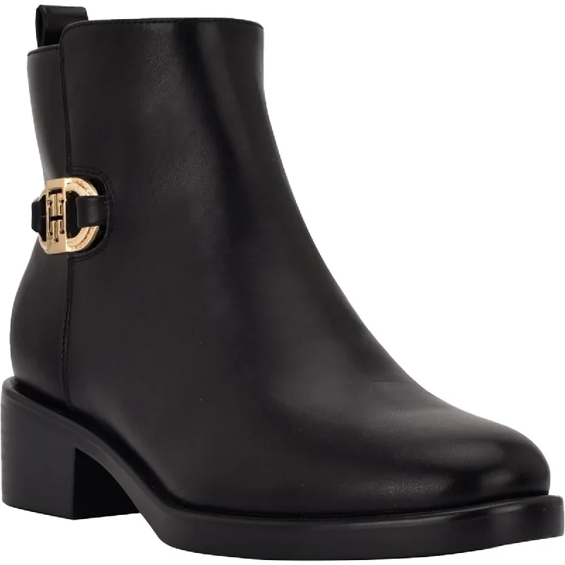 Sleek Style Discounts Tommy Hilfiger Womens Faux Suede Block Heel Ankle Boots