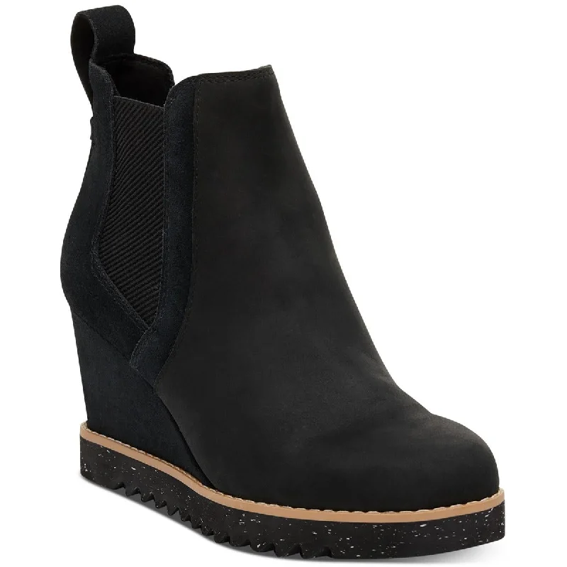 Flash Sales This Week Toms Womens Maddie Boot Leather Almond Toe Wedge Boots