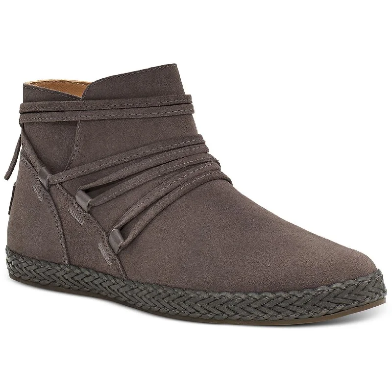 Vintage Boots Deals Ugg Womens Rianne Suede Braided Ankle Boots