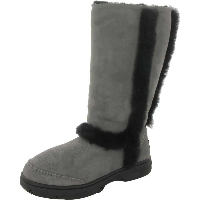 Vintage Style Deals Ugg Womens Sunburst Suede Tall Shearling Boots