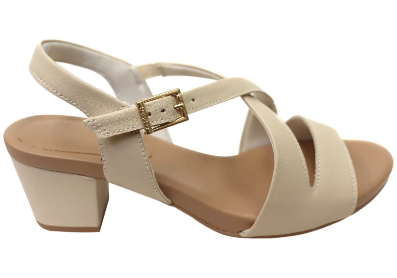 Women's Walking Shoes Usaflex Cassandra Womens Comfortable Leather Mid Heel Sandals