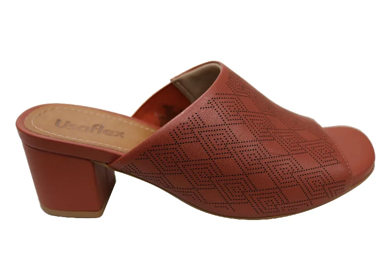 Urban Style Promotions Usaflex Janice Womens Comfortable Leather Slides Heels Made In Brazil Urban Style Promotions Usaflex Janice Womens Comfortable Leather Slides Heels Made In Brazil