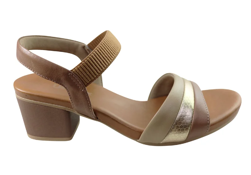 Flash Sale Fever Usaflex Polli Womens Comfortable Leather Mid Heel Sandals