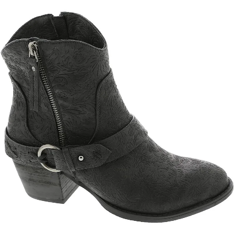 Get The Latest Trends Very G Womens MERLOT LOW Faux Leather Bootie Cowboy, Western Boots