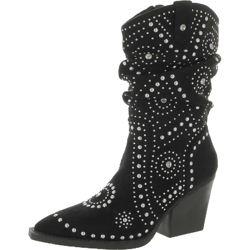 Pastel Styles Very G Womens Stellar Faux Suede Embellished Cowboy, Western Boots