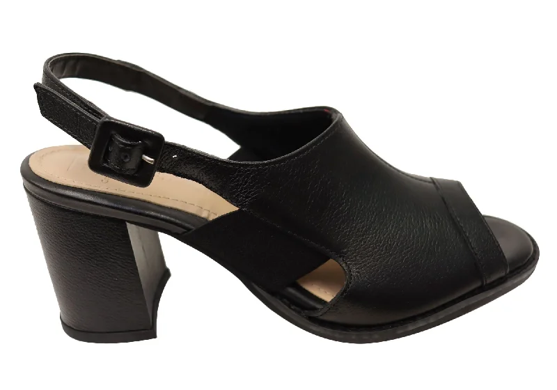 Stylish All-Day Wear Shoes Via Paula Amberley Womens Brazilian Comfortable Leather Heels