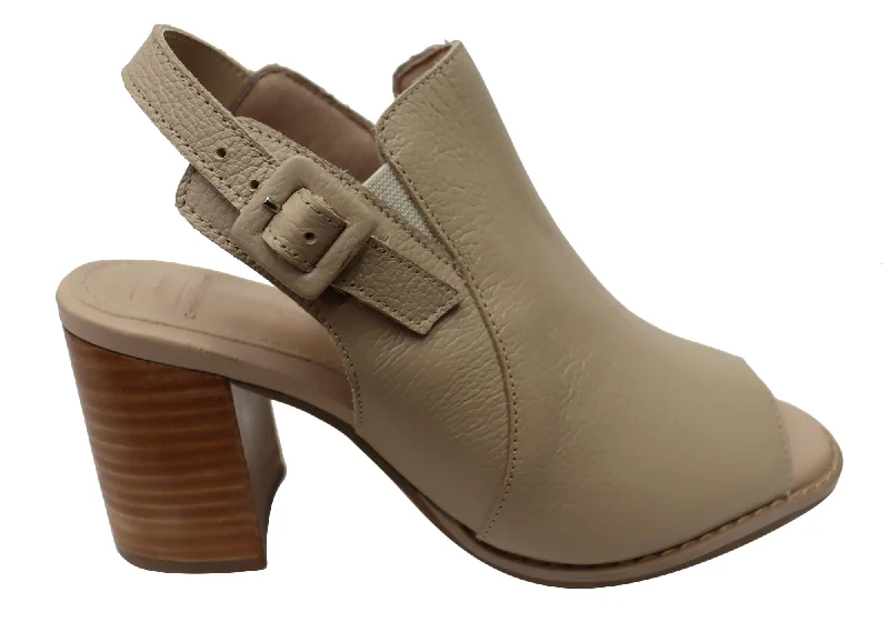 Chic Breathable Shoes Via Paula Quinny Womens Brazilian Comfortable Leather Heels