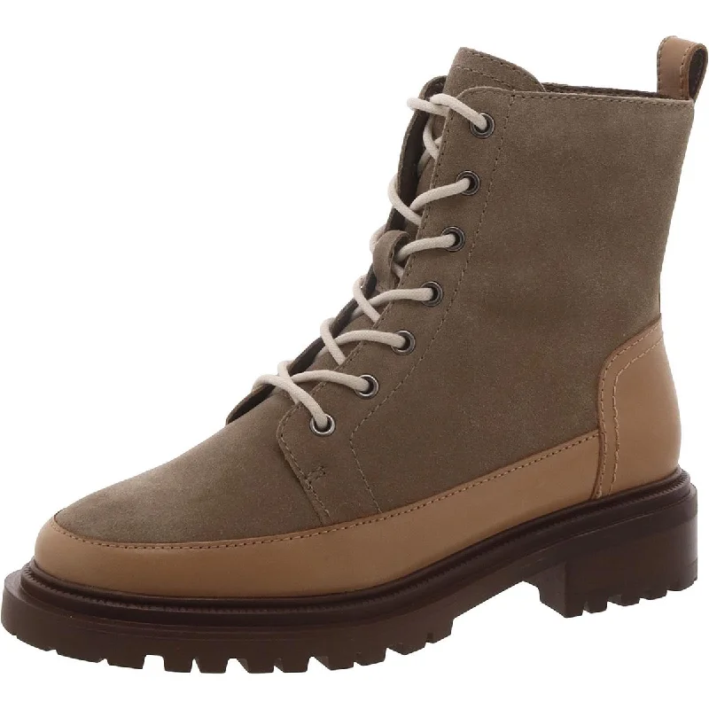 Limited Time Deal Vince Camuto Womens Leasa Suede Almond Toe Combat & Lace-Up Boots