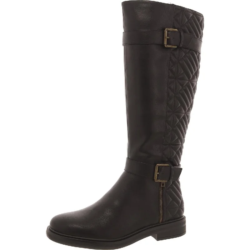 Trendy Threads White Mountain Womens MADILYNN Faux Leather Faux Fur Knee-High Boots