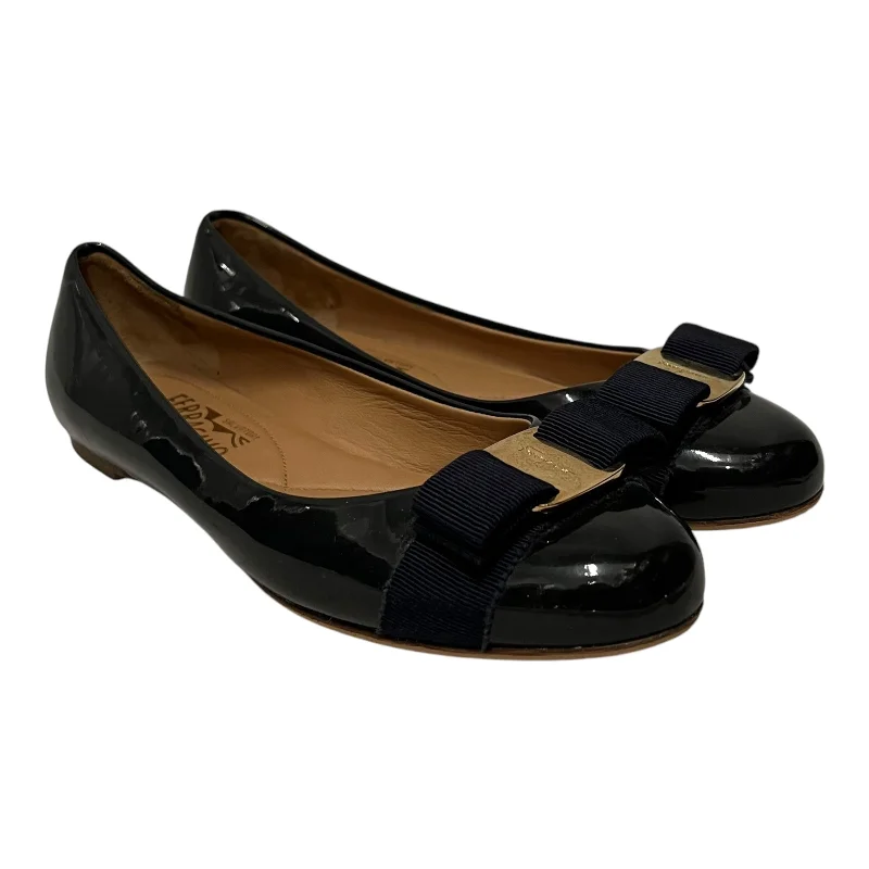 Salvatore Ferragamo/Flat Shoes/US 5.5/Leather/BLK/Varina Ballet Flats