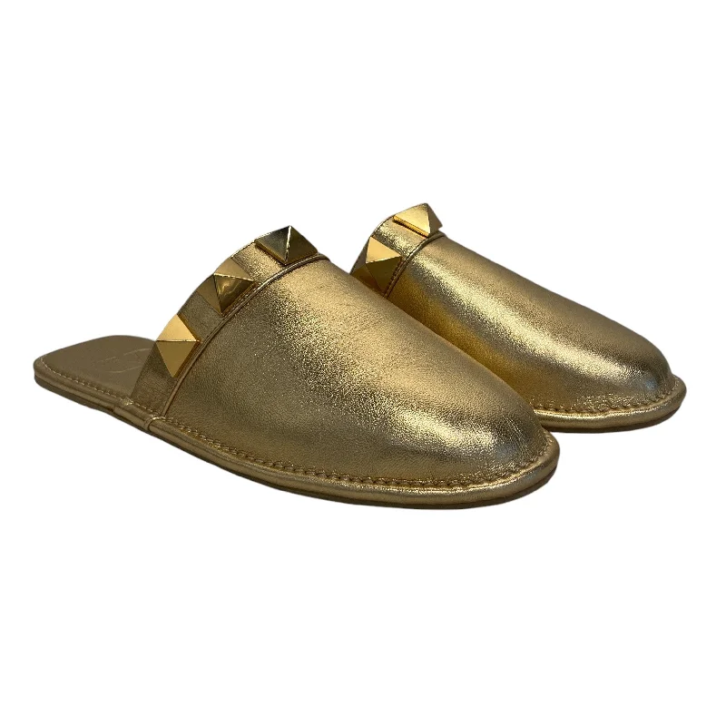 VALENTINO GARAVANI/Flat Shoes/EU 36/Leather/GLD/Roman Stud Metallic Leather