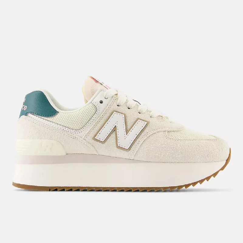 Hot Items 574 Platform Sneaker (Off-White + Green)