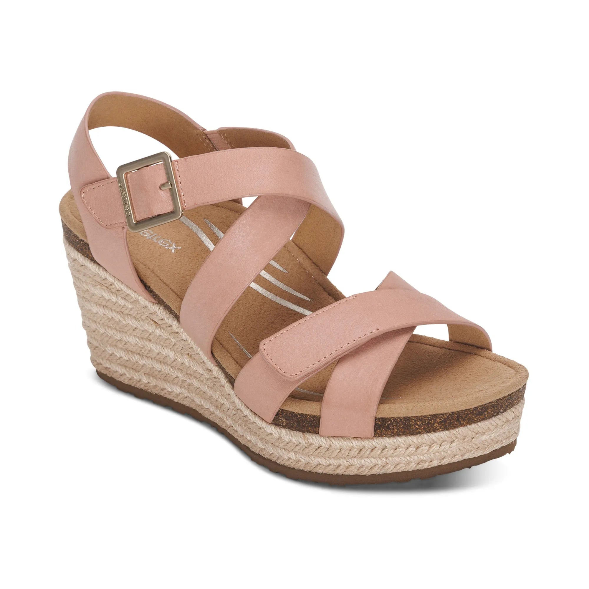 Flexible Sole Shoes Sale Anna Arch Support Wedge - Rose