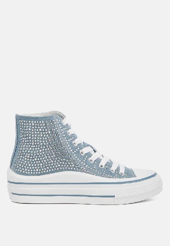 Designer Shoes Clearance Asuka High Top Denim Sneakers