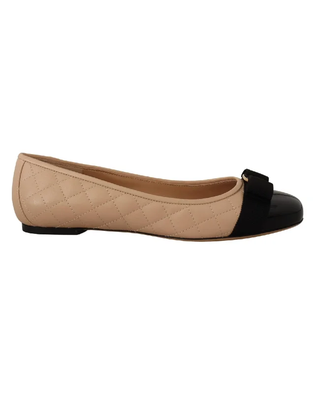 Salvatore Ferragamo Quilted Nappa Leather Ballet Flats