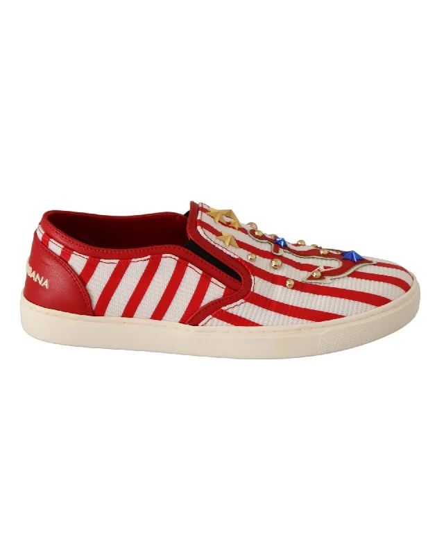 Dolce & Gabbana  Sicily Slip-On Sneakers RedWhite