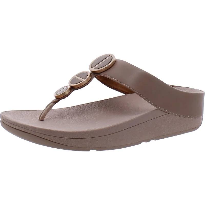 Designer Shoes Clearance Halo Womens Faux Leather Thong Wedge Sandals