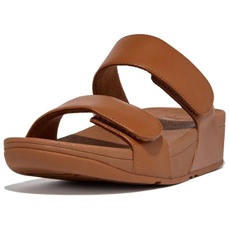 Comfortable Flats Sale Lulu Womens Leather Adjustable Wedge Sandals