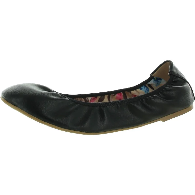 Womens Leather Slip-On Ballet Flats