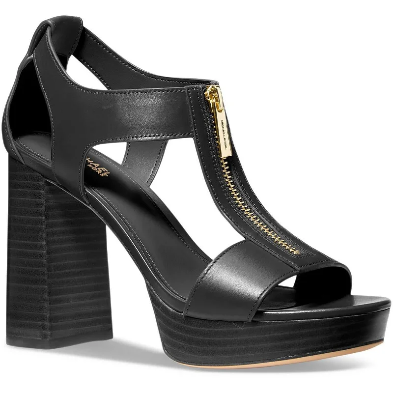 Elegant Evening Shoes Deal BERKLEY MID Womens Leather Open toe Block Heel