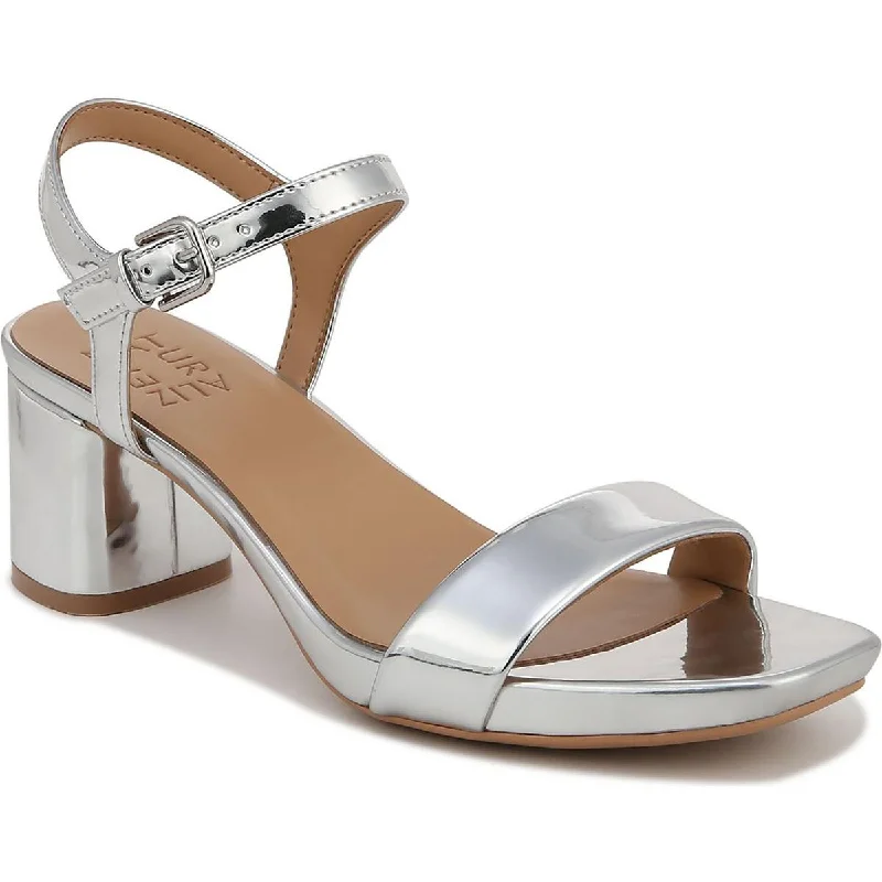 Holiday Attire Sale IZZY Womens Leather Ankle strap Block Heel