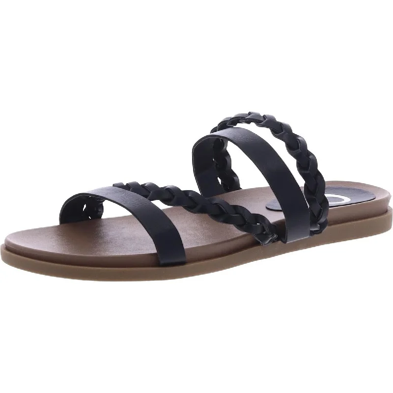 Laid-Back Fashion Offers Womens Faux Leather Braided Slide Sandals