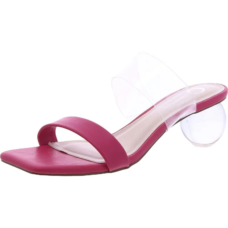 Flirty Fashion Discounts Womens Faux Leather Vinyl Slide Sandals
