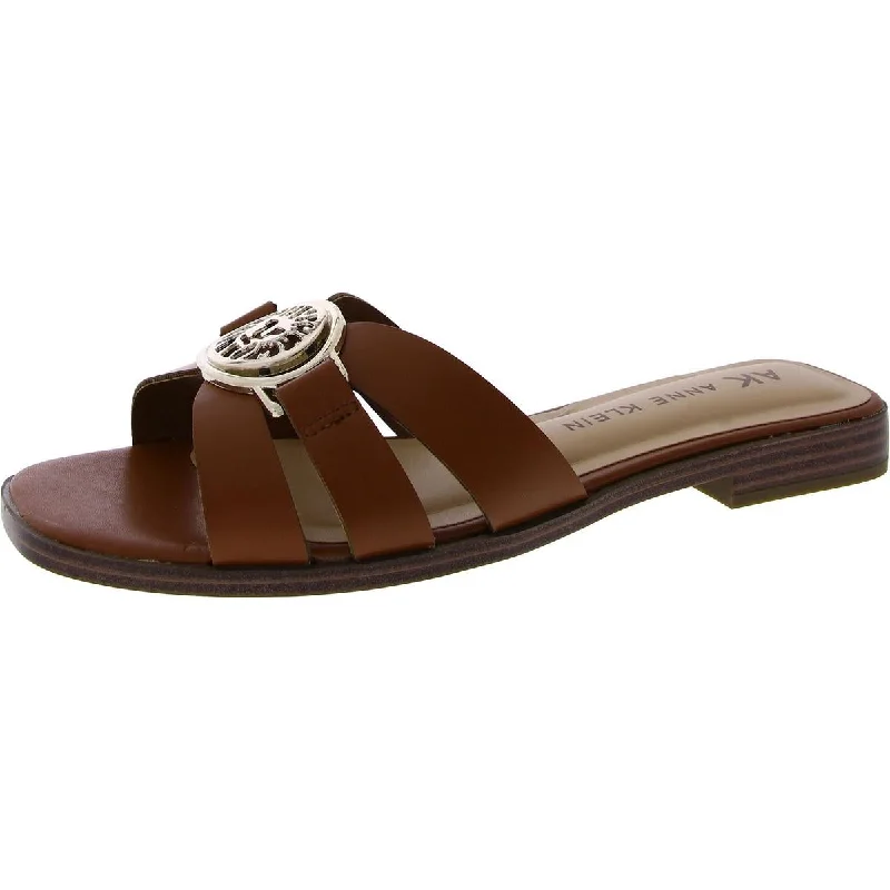 Luxury Formal Shoes Deals Womens Faux Leather Embellished Slide Sandals