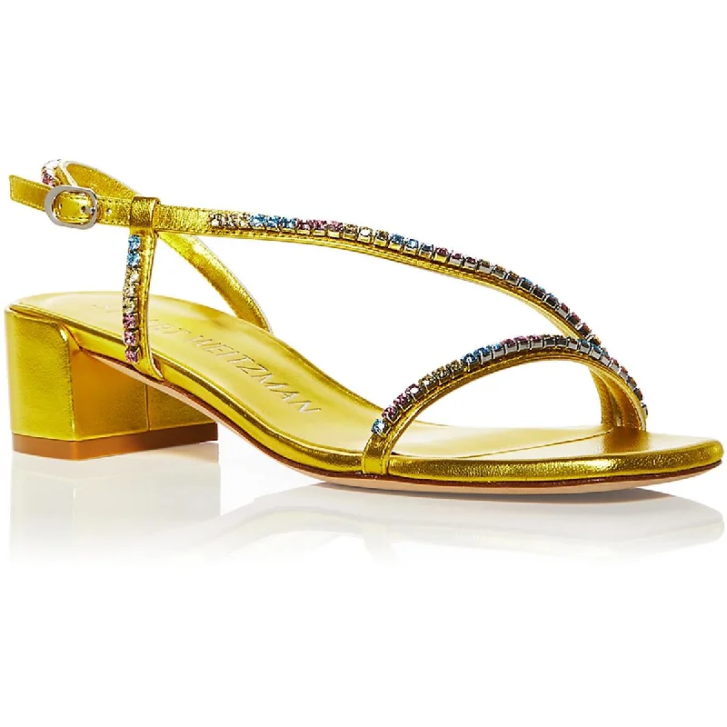 Exclusive Designer Style Deals Womens Metallic Crystal Ankle Strap