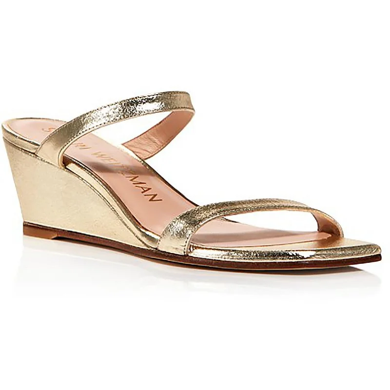 Modern Chic Discounts Aleena 50 Wedge Womens Leather Slip On Slide Sandals