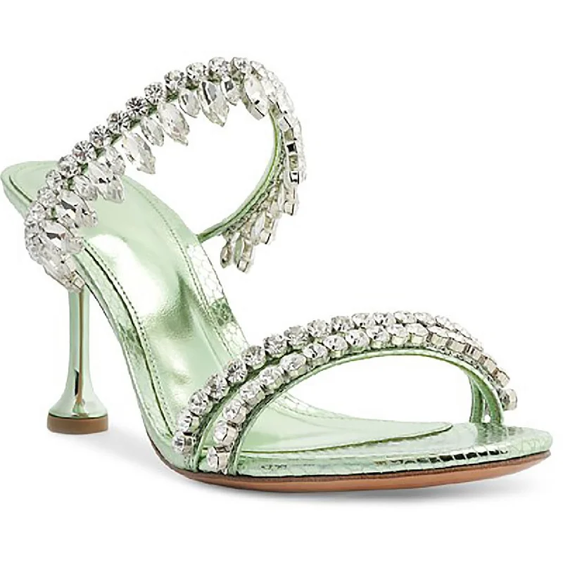 Everyday Elegance Sale Karina 85 Mint Womens Leather Sole Metallic Print Snake Slide Sandals