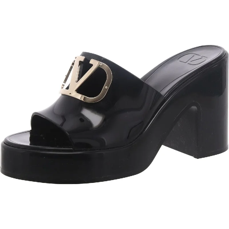 Athleisure Style Sale Womens Patent Slide On Mule Sandals