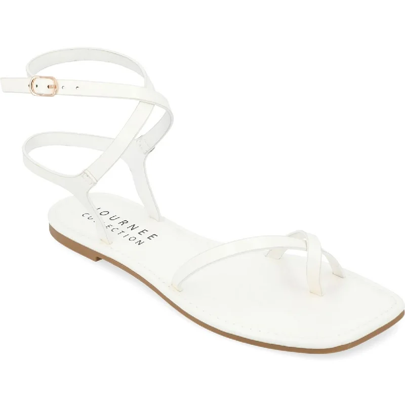 Flash Sale Starts Womens Faux Leather Buckle Ankle Strap