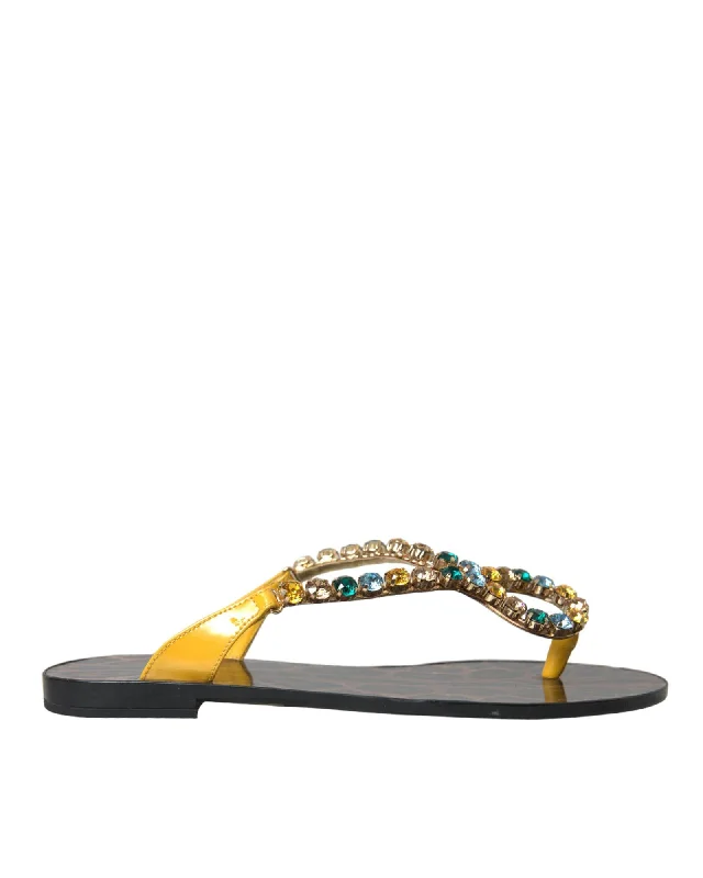 Dolce & Gabbana  Leopard Print Thong Sandals