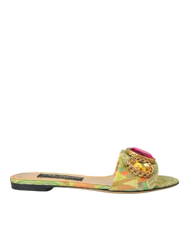 Dolce & Gabbana  Brocade Slingback Sandals