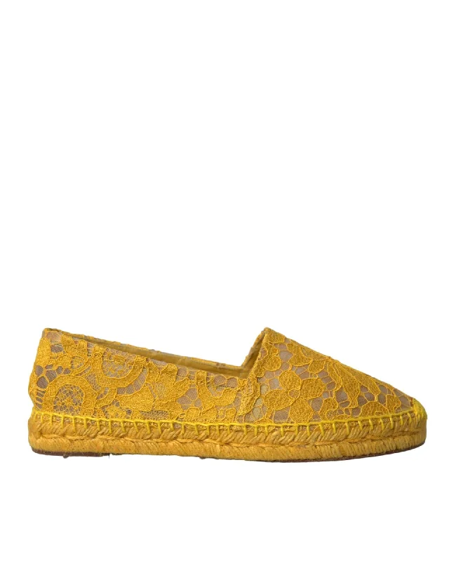 Dolce & Gabbana  Women's Yellow Lace Espadrilles