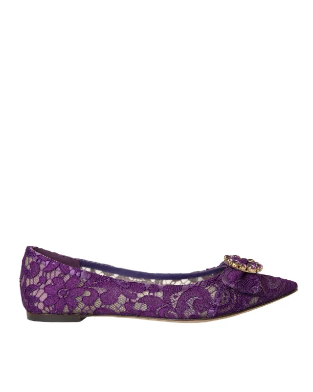 Dolce & Gabbana  Lace Ballerinas Flats - Purple